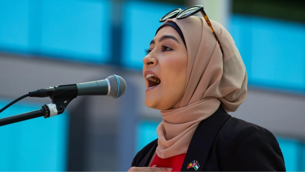 Fatima Payman on microphone 1
